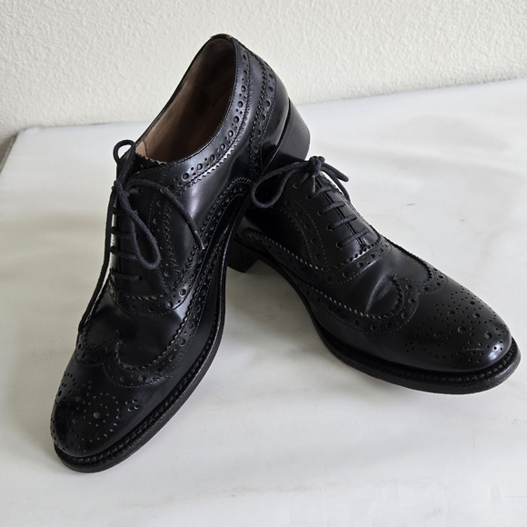 Church Constance Oxford Brogues Bkack Leather English Shoes size 37.5 or US 7.5 - Picture 2 of 16